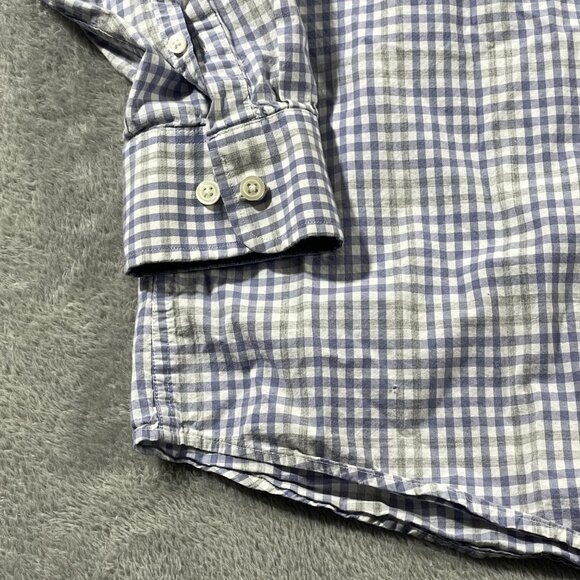 Banana Republic‎ L Men Soft Wash Standard Fit Button Down Purple Plaid Casual - Picture 4 of 12